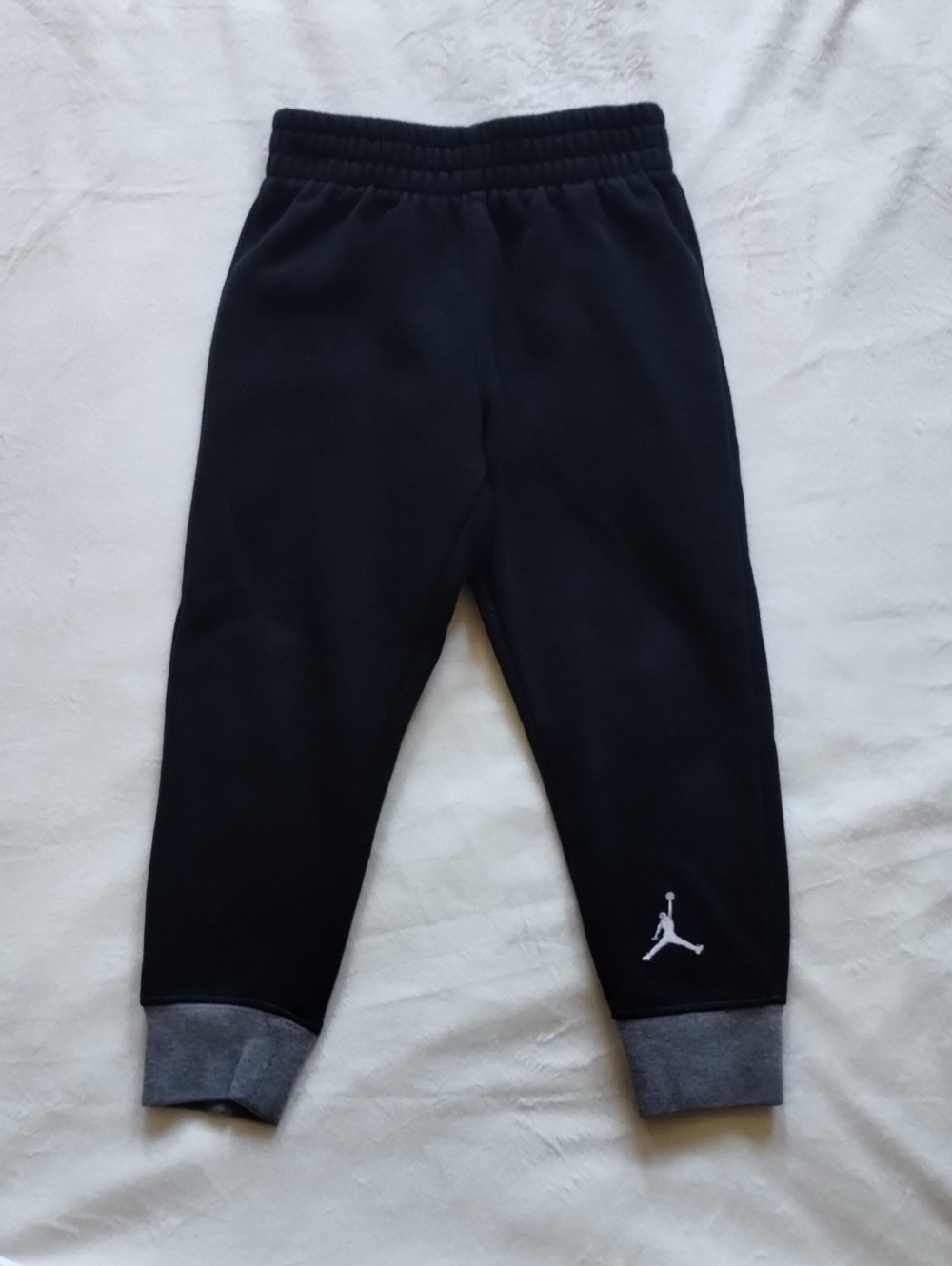 Jordan Black Joggers with Gray Cuffs and Jumpman Logo